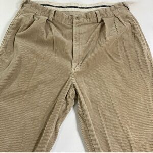 Vintage Polo Ralph Lauren Andrew Pants Corduroy 36X30 Beige Pleated Flawed
